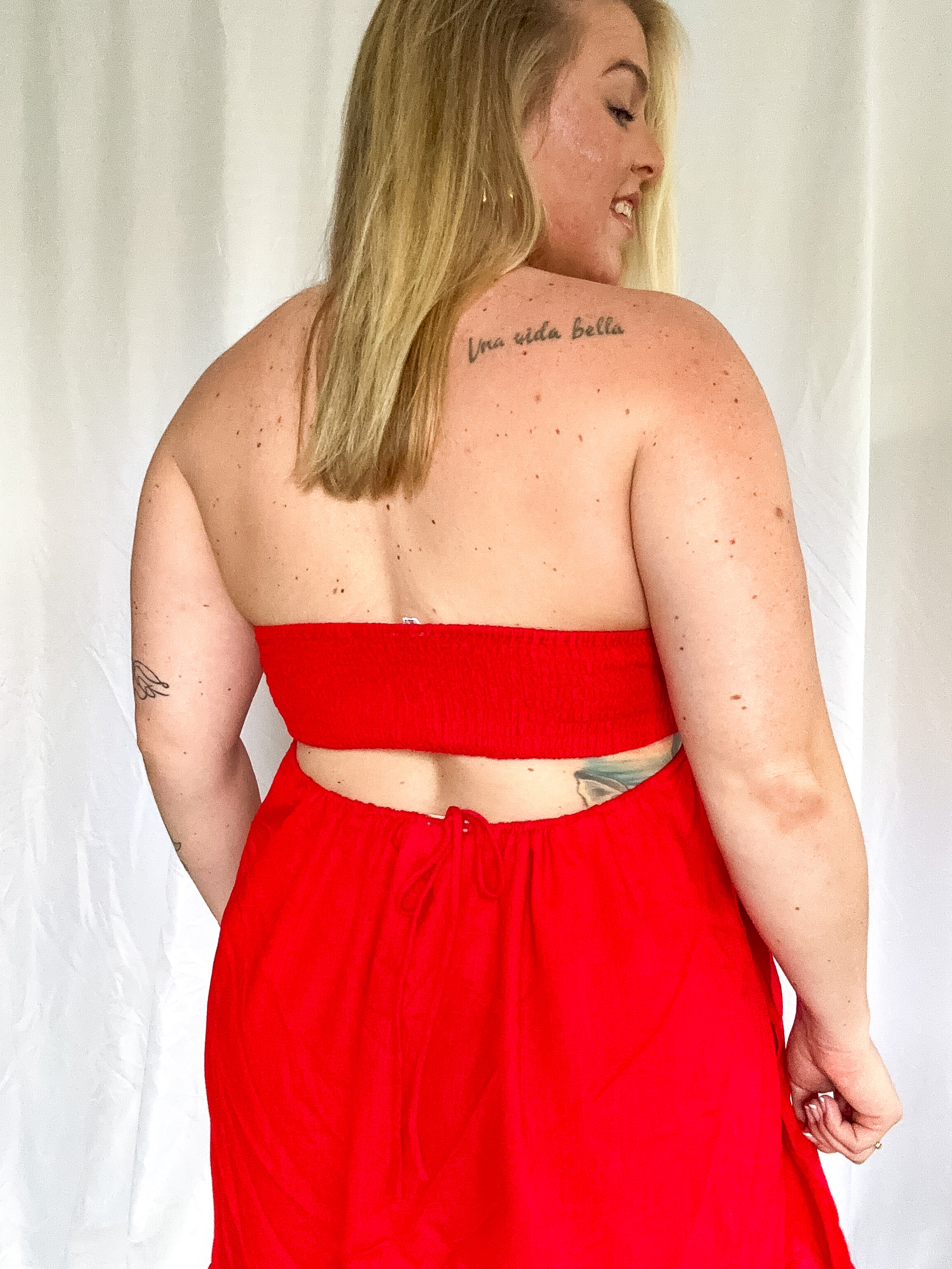 Dune Dancer Babydoll Tube Dress, red