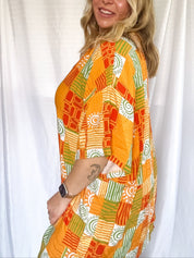 Calypso oversized dress, orange