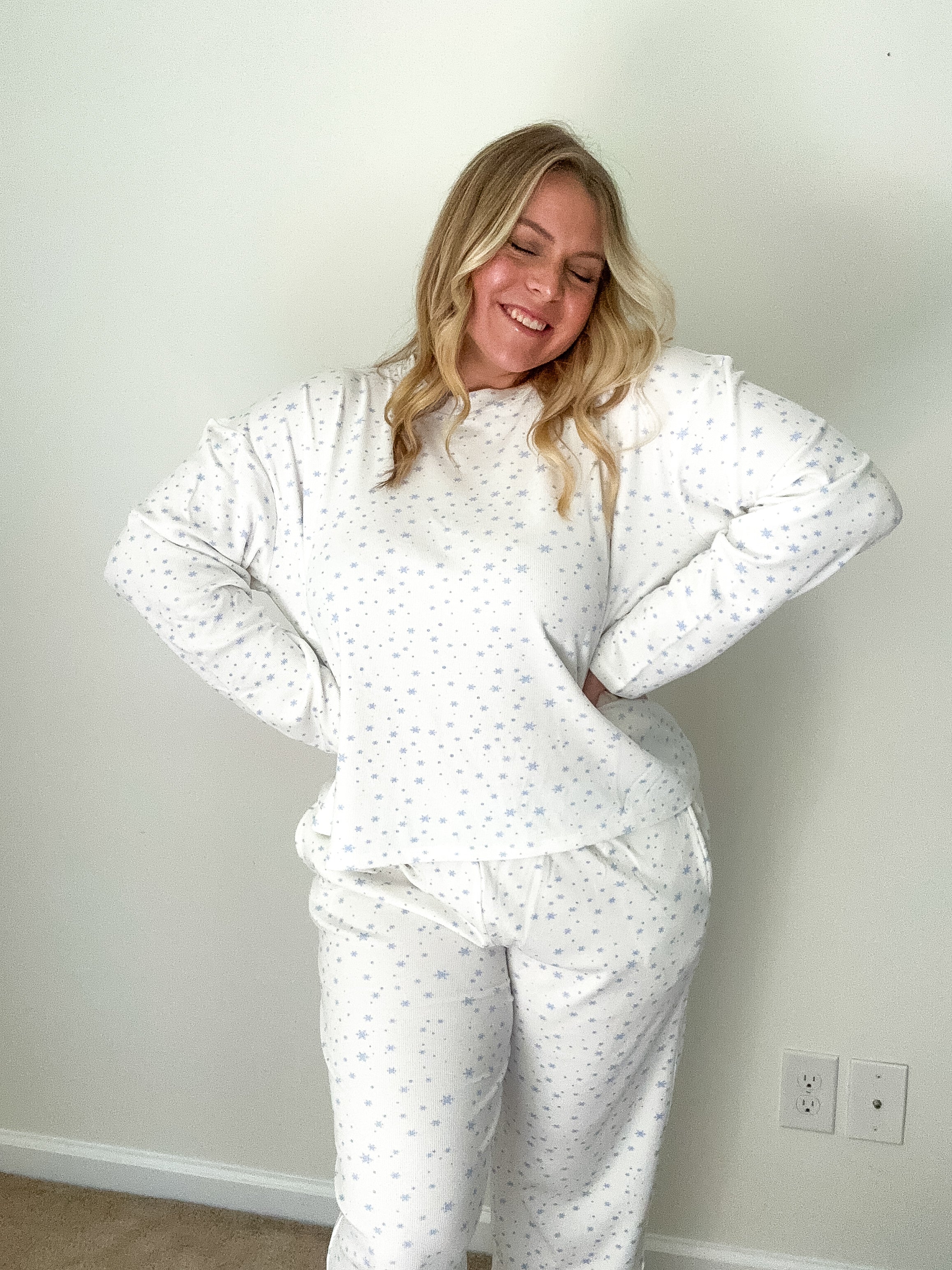 Snowflake Long Sleeve Pajama Top