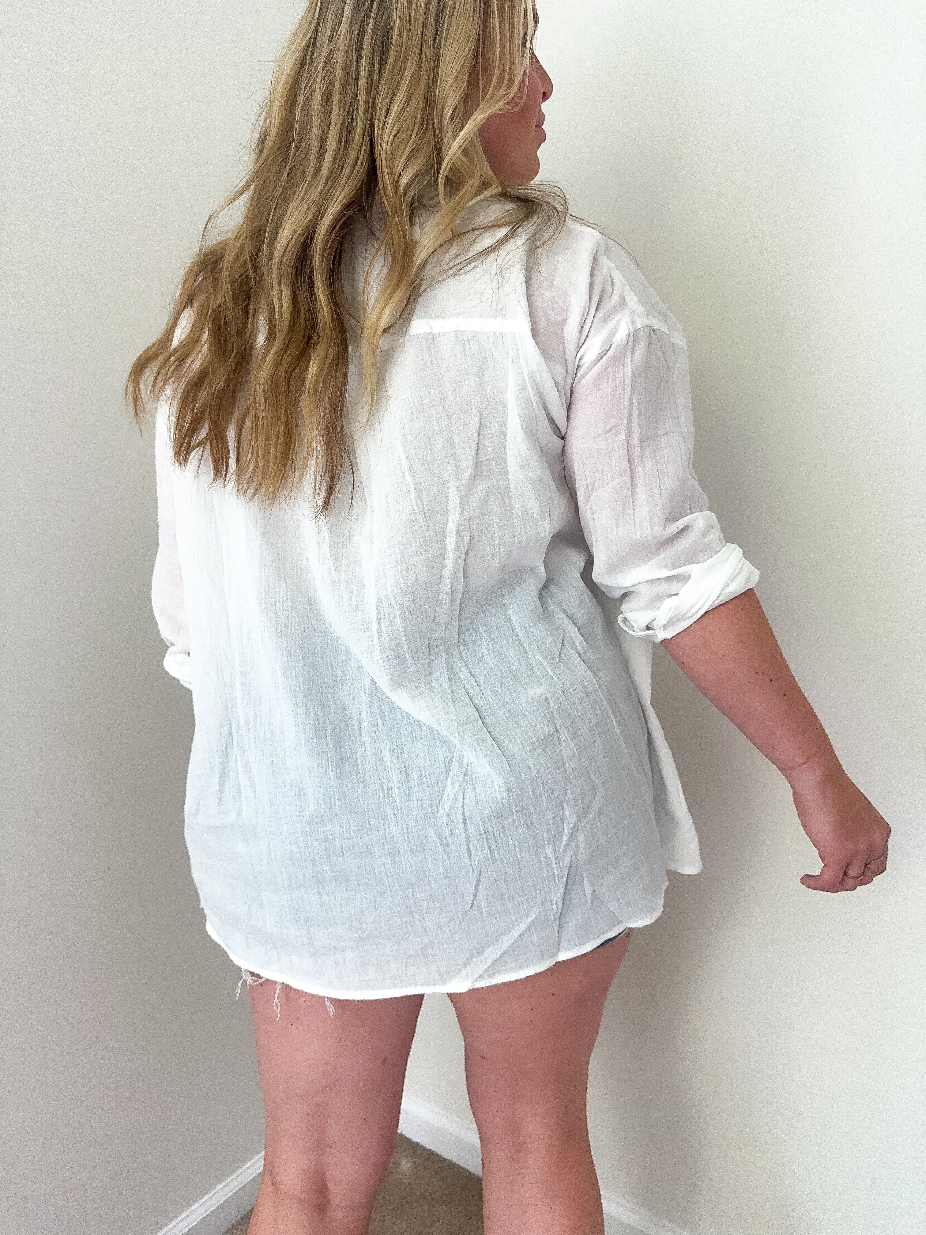 Bayside Cotton Button-Down Shirt, White