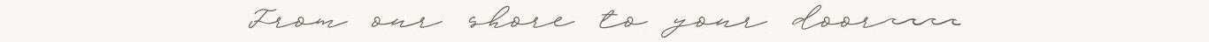 Minimal cream-colored background with small centered cursive text reading 'from our store to your doorstep'.
