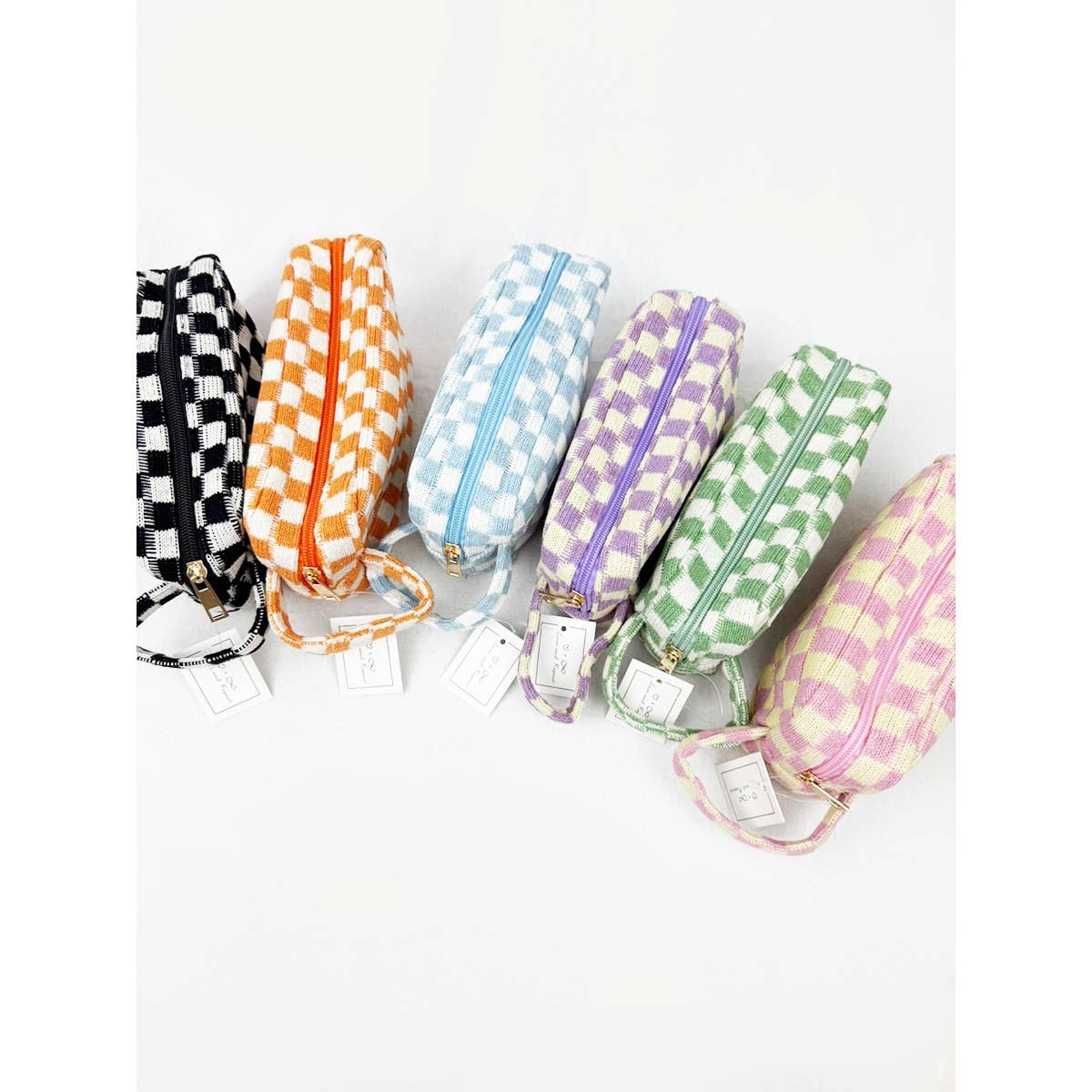 Jetset Checkered Cosmetic Bag with handle