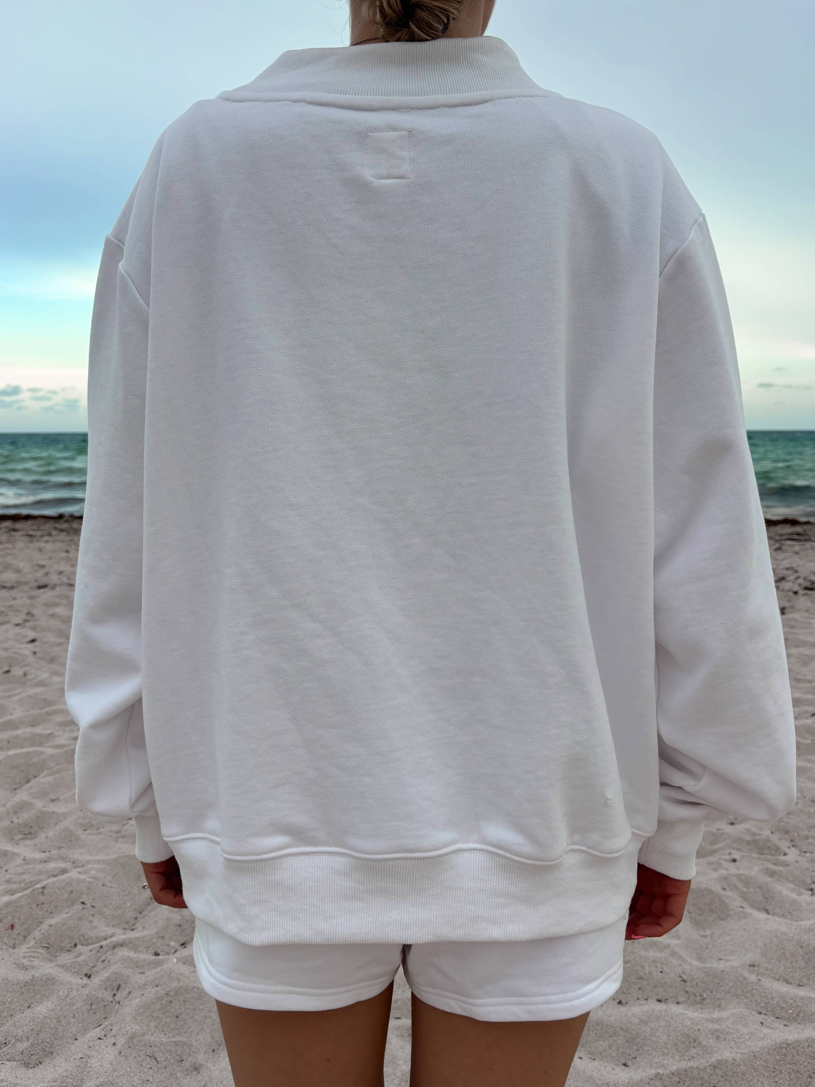 All American Pup Mockneck Sweatshirt, white