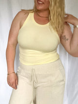 Coastal Stitch ribbed tank, yellow