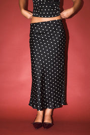 Dreamy Dot mid rise maxi skirt