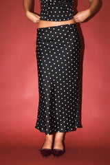 Dreamy Dot mid rise maxi skirt