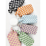 Jetset Checkered Cosmetic Bag with handle