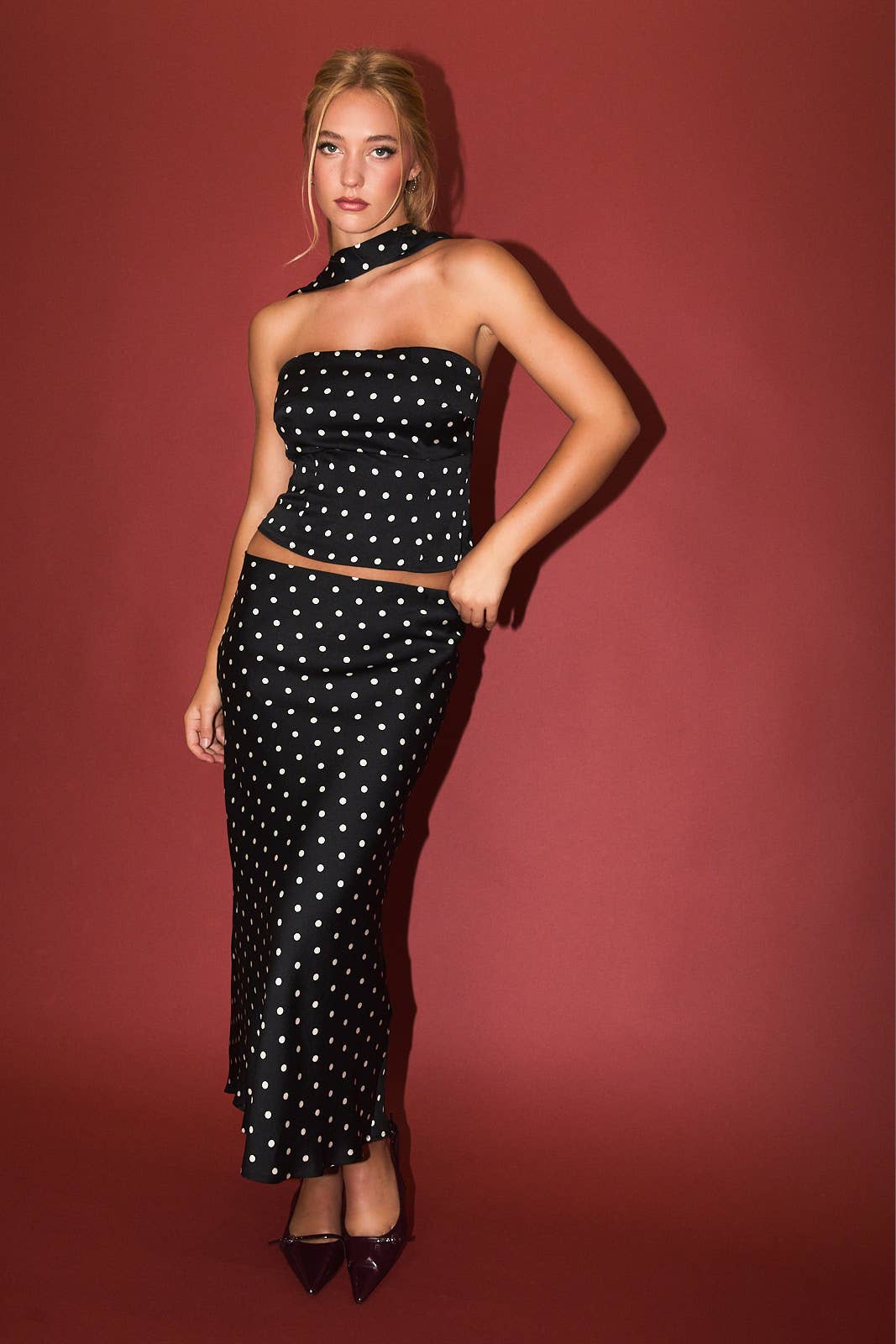 Dreamy Dot Two-Piece Skirt Set