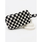 Jetset Checkered Cosmetic Bag with handle