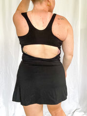 Sunset Sprint Cutout Back Sporty Dress, black