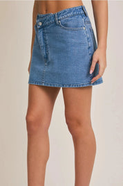The Jetty mid rise denim skort, medium wash
