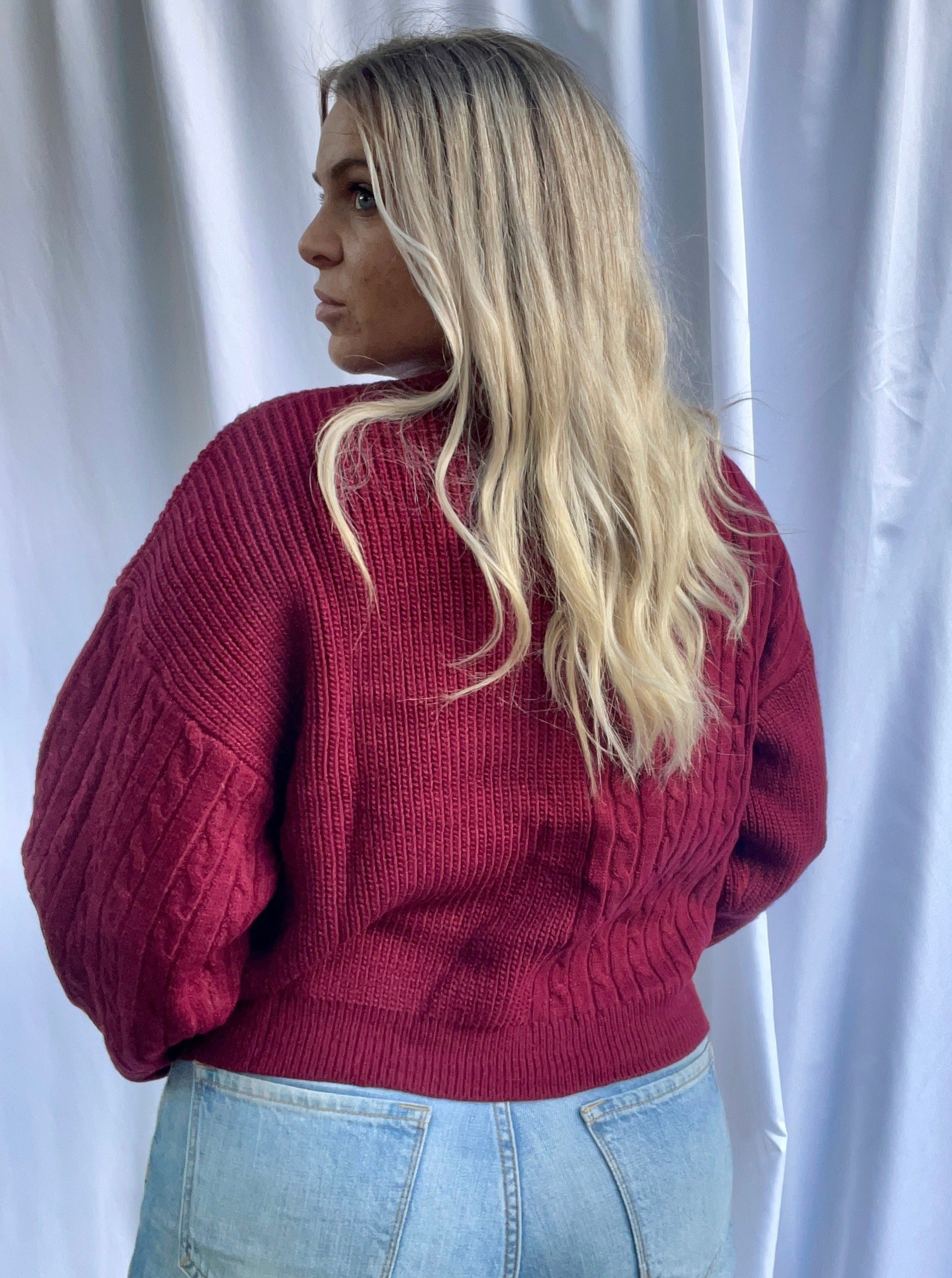 Burning Red Sweater, burgundy