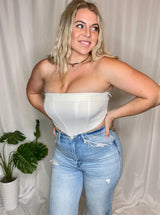Main Character bustier top, white