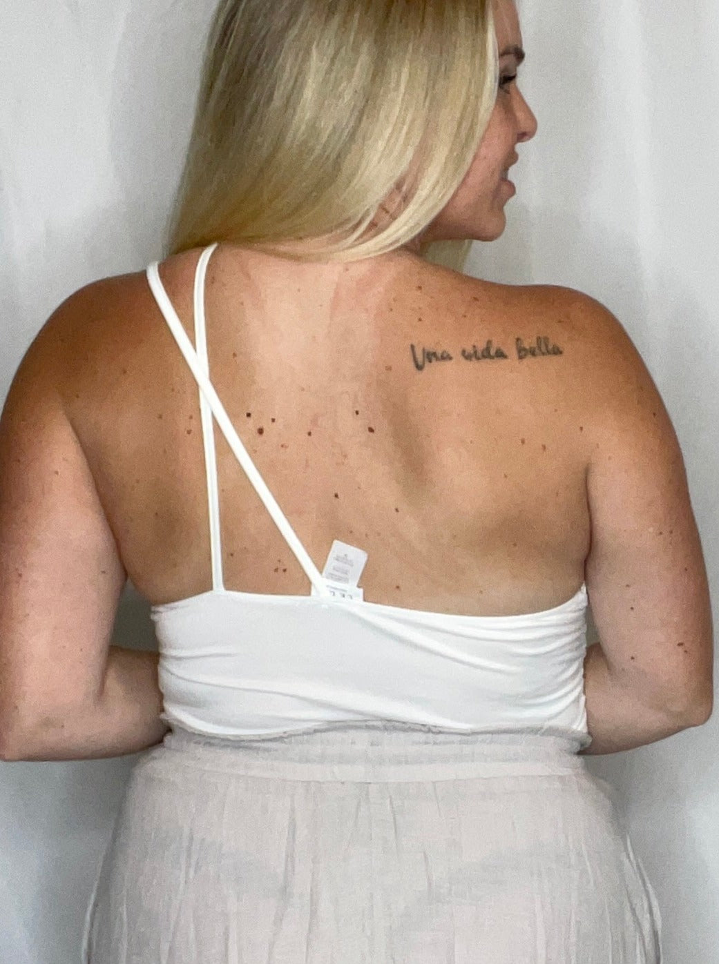 Strappy Tank Luxe bodysuit, off white