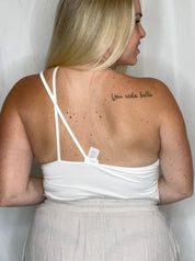 Strappy Tank Luxe bodysuit, off white