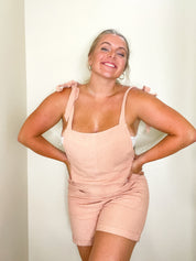 Tropical Peach Romper, pink