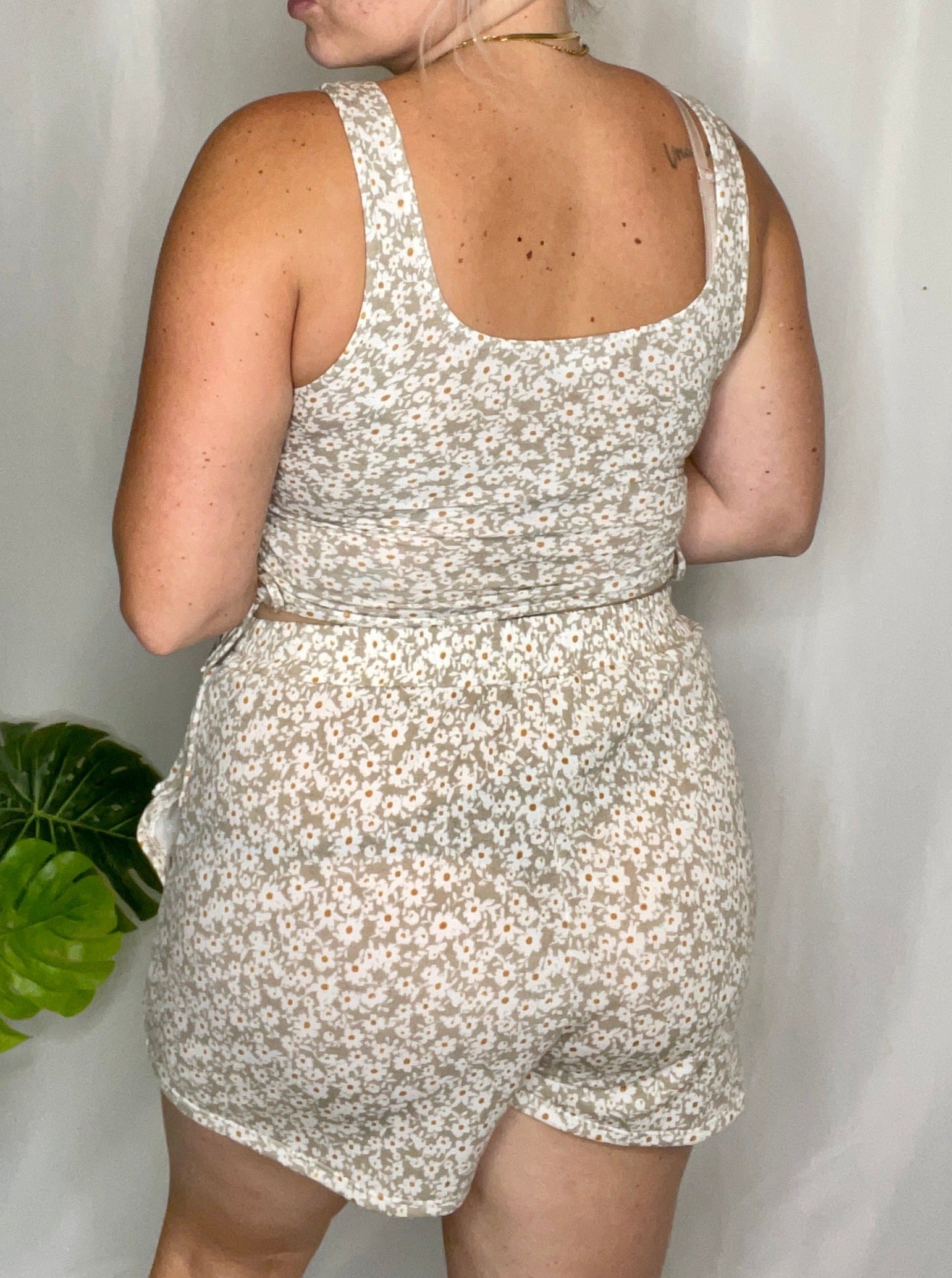 Sundazed Floral Short Set, beige