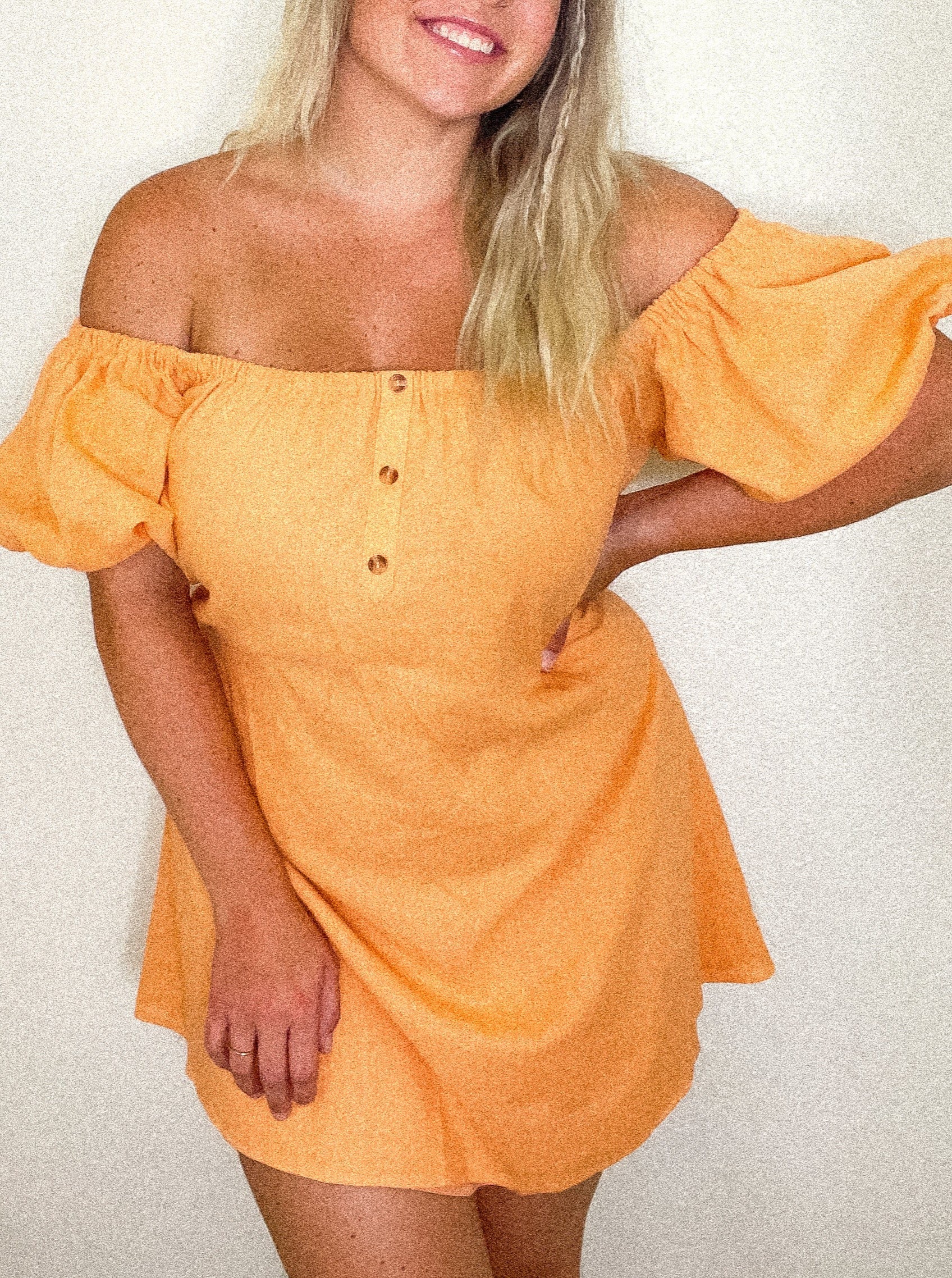 Kailua off shoulder dress, orange
