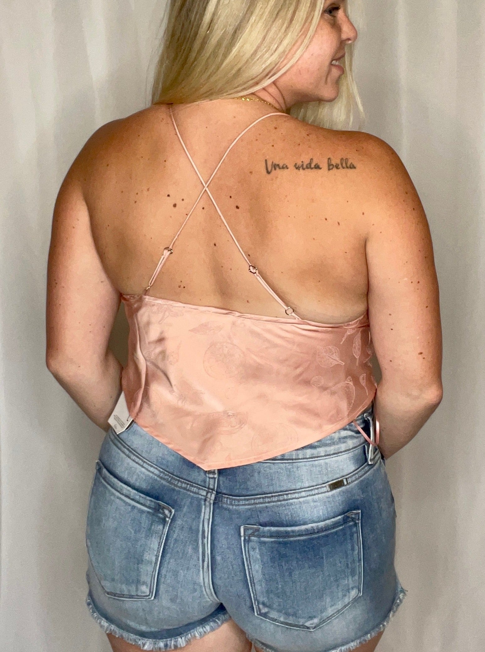Kiki scarf top, peach
