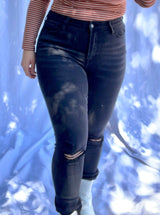 Vervet High Rise Skinny Stretch Jeans, black